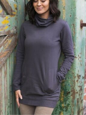Maya Fleece Tunic Dress - Gray